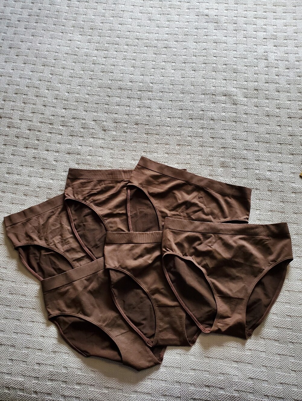 Quince 6pk Smoothing Comfort High-Waisted Brief Seamless Panty Cocoa Brown L - Picture 3 of 11